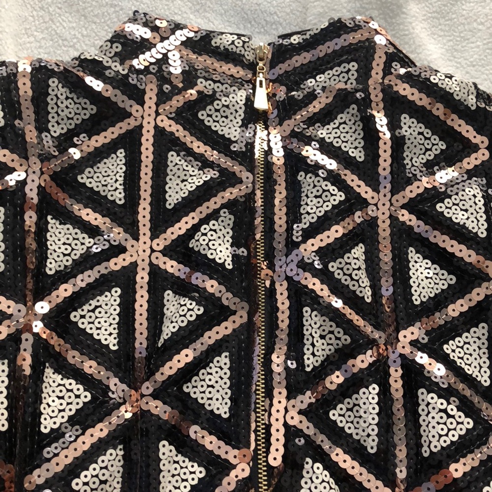 Lulu’s Rose Gold/White Sequin Dress - Picture 4 of 4